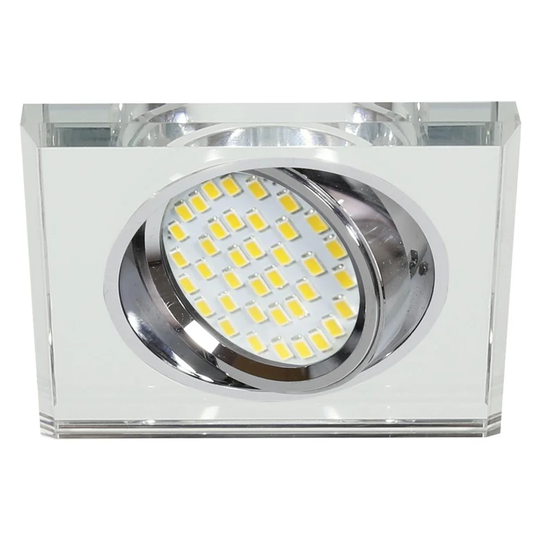 SSU-13 CH/WH MR16 CHROM oczko sufitowe lampa sufitowa KWADRATOWA SZKŁO BEZBARWNE
