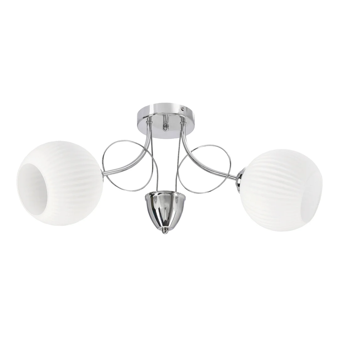 Tartine lampa sufitowa chromowy 2x40W E27 klosz biały