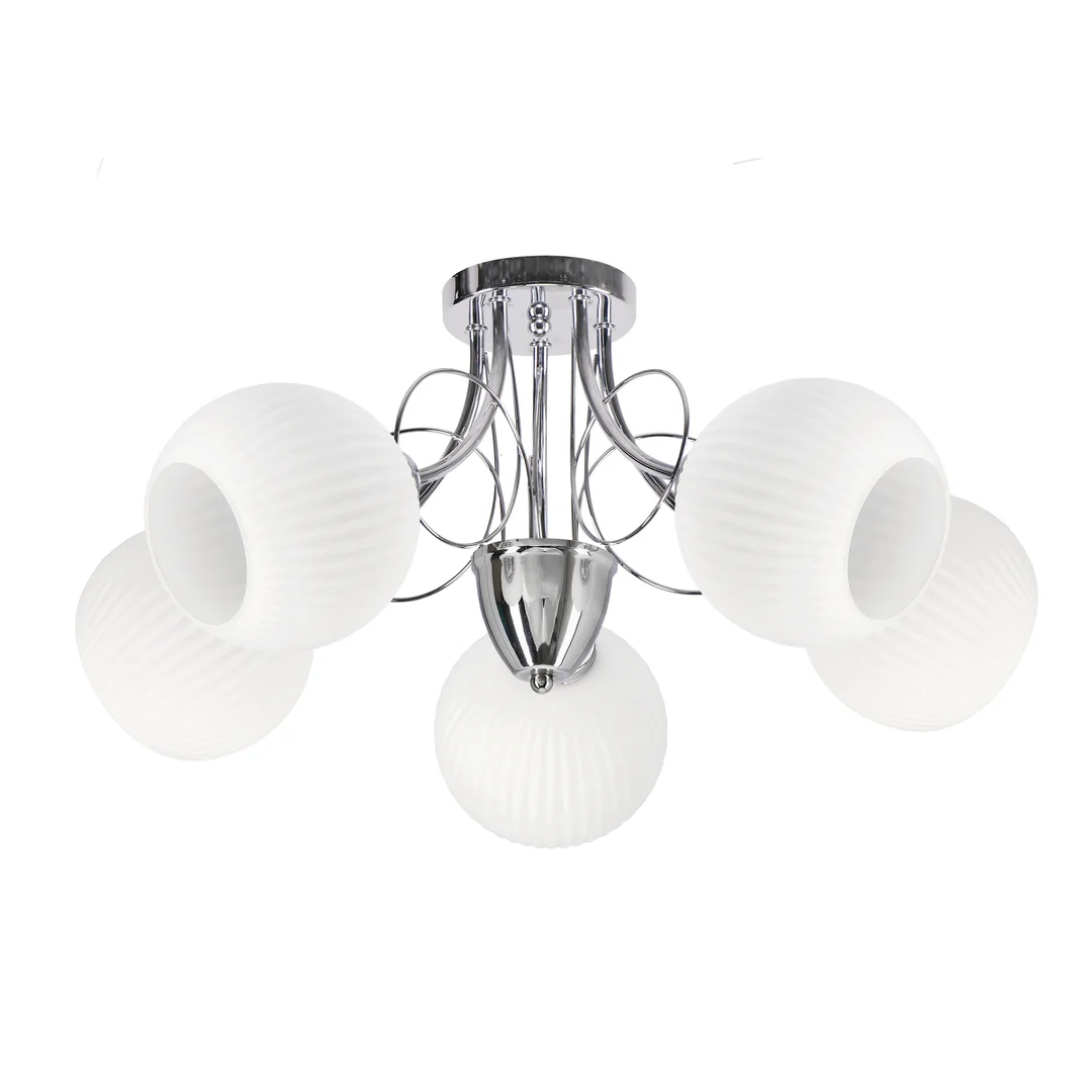Tartine lampa sufitowa chromowy 5x40W E27 klosz biały
