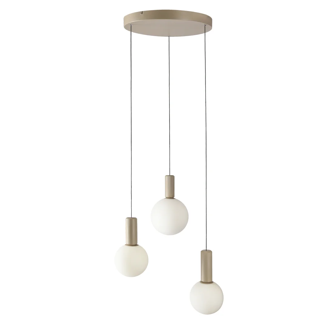 Testa lampa wisząca talerz beżowa 3x10W G9 klosz biały