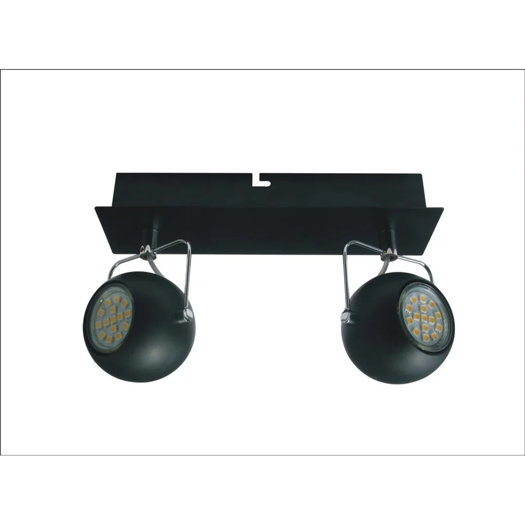 TONY LAMPA SUFITOWA LISTWA 2X3W LED GU10 CZARNY MATOWY