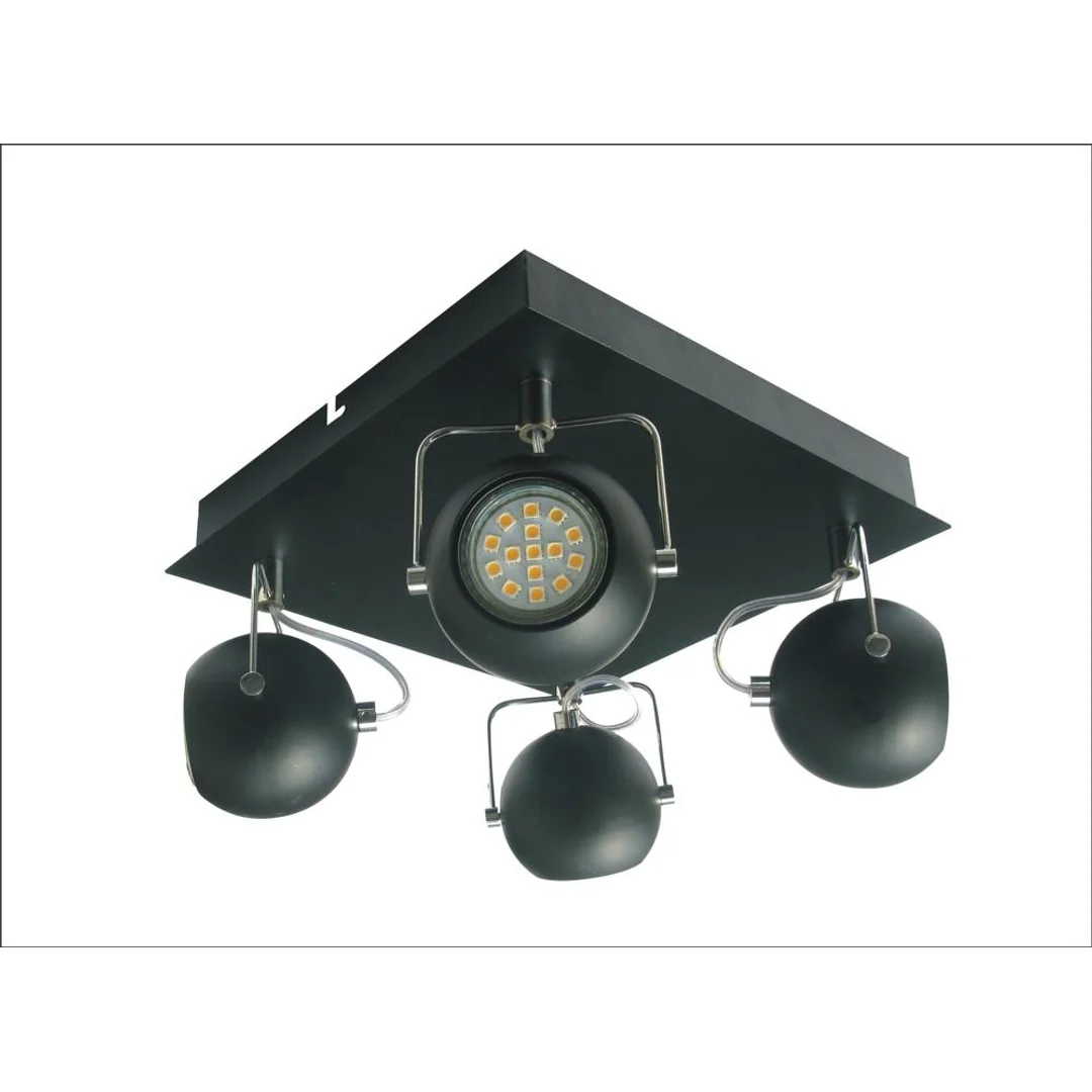 TONY LAMPA SUFITOWA PLAFON 4X3W LED GU10 CZARNY MATOWY