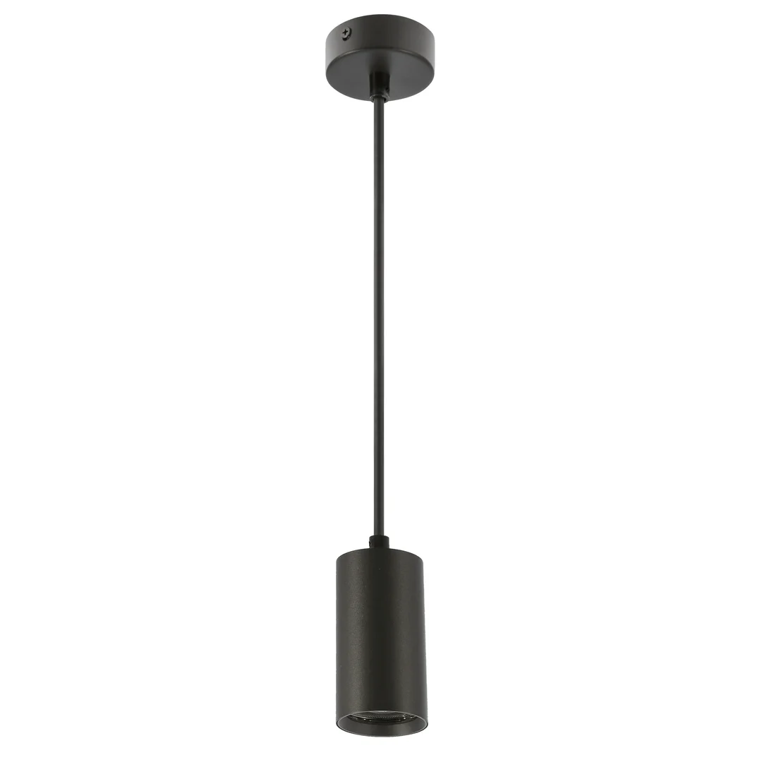 Tubo lampa wisząca czarny 1x25w gu10 klosz 10cm czarny