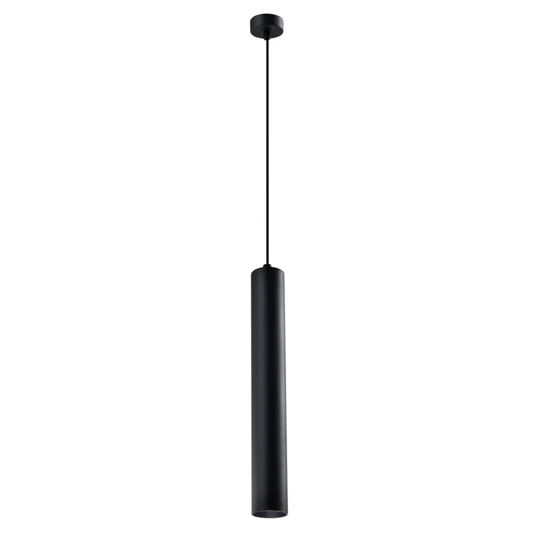 Tubo lampa wisząca czarny 1x25w gu10 klosz 40cm czarny