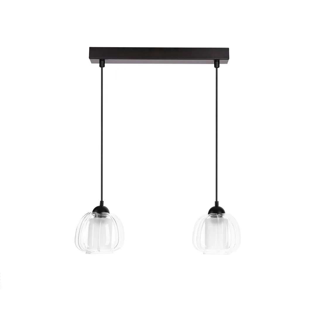 Valeria lampa wisząca czarny 2x40W E27 klosz bezbarwny