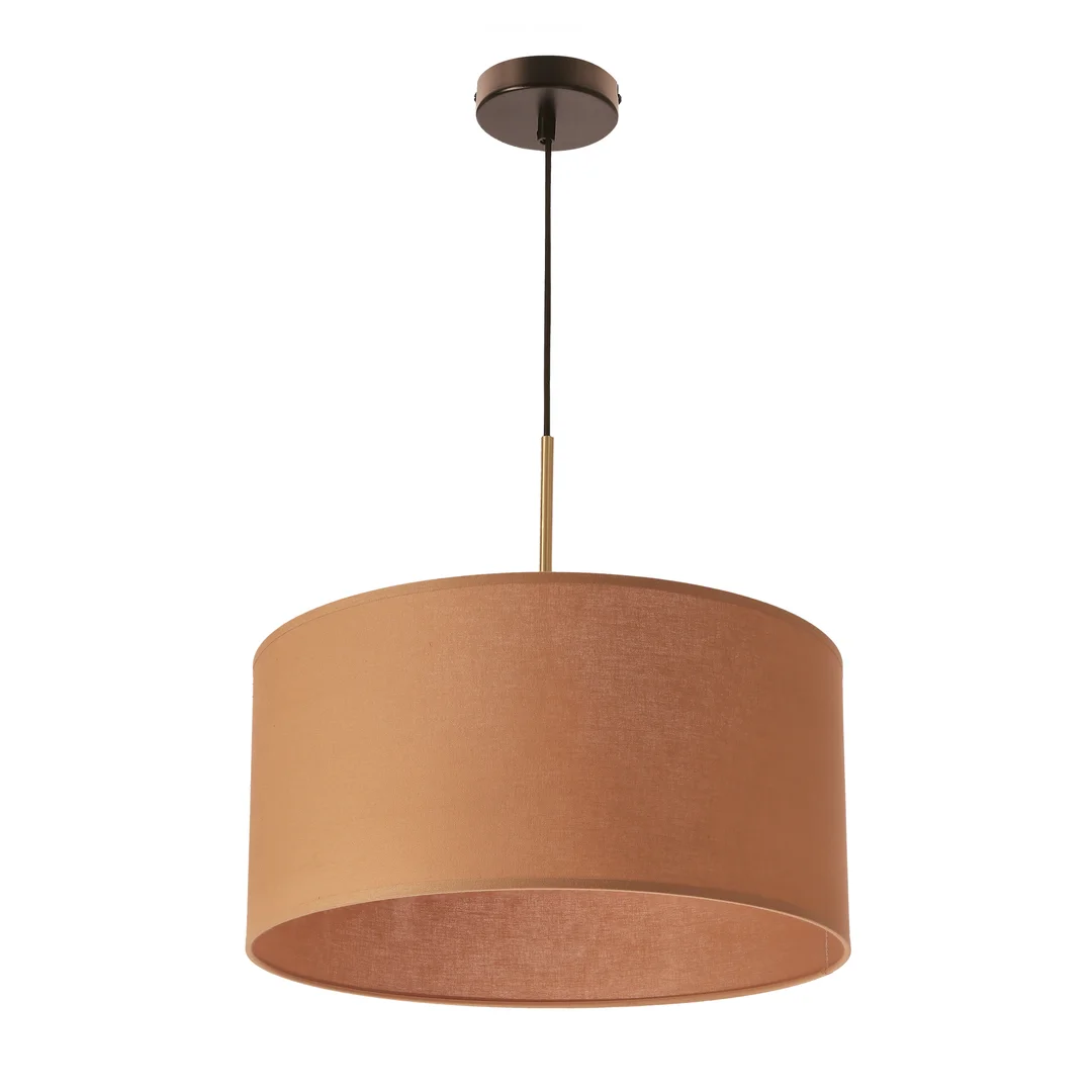 VANTI lampa wisząca sufitowa 1x40W E27 czarna oprawa abażur brzoskwiniowy nowoczesna pastelowa do salonu sypialni kuchni jadalni pokój młodzieżowy