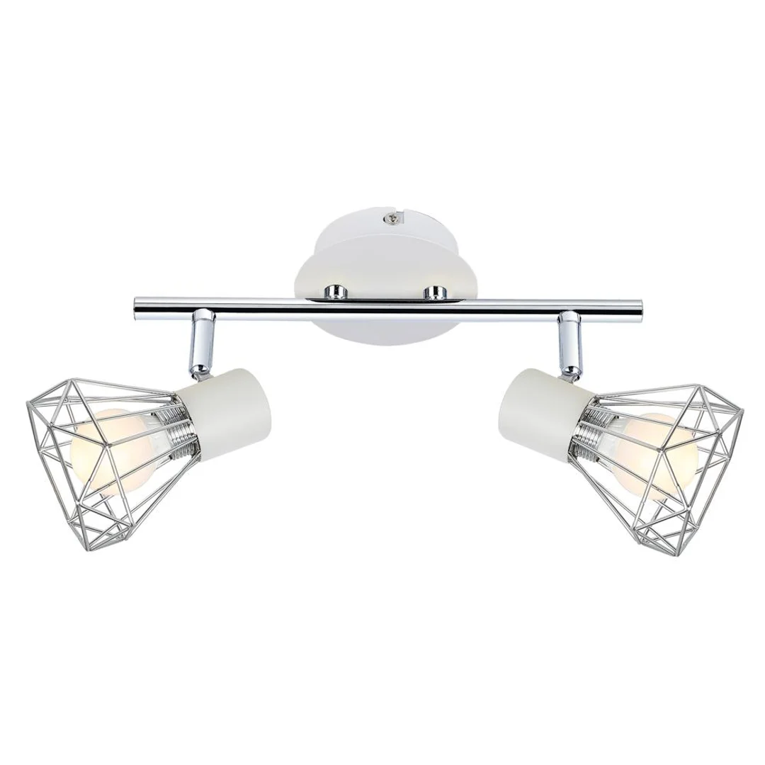 VERVE LAMPA SUFITOWA LISTWA 2X40W E14 BIAŁY ABAŻUR CHROM