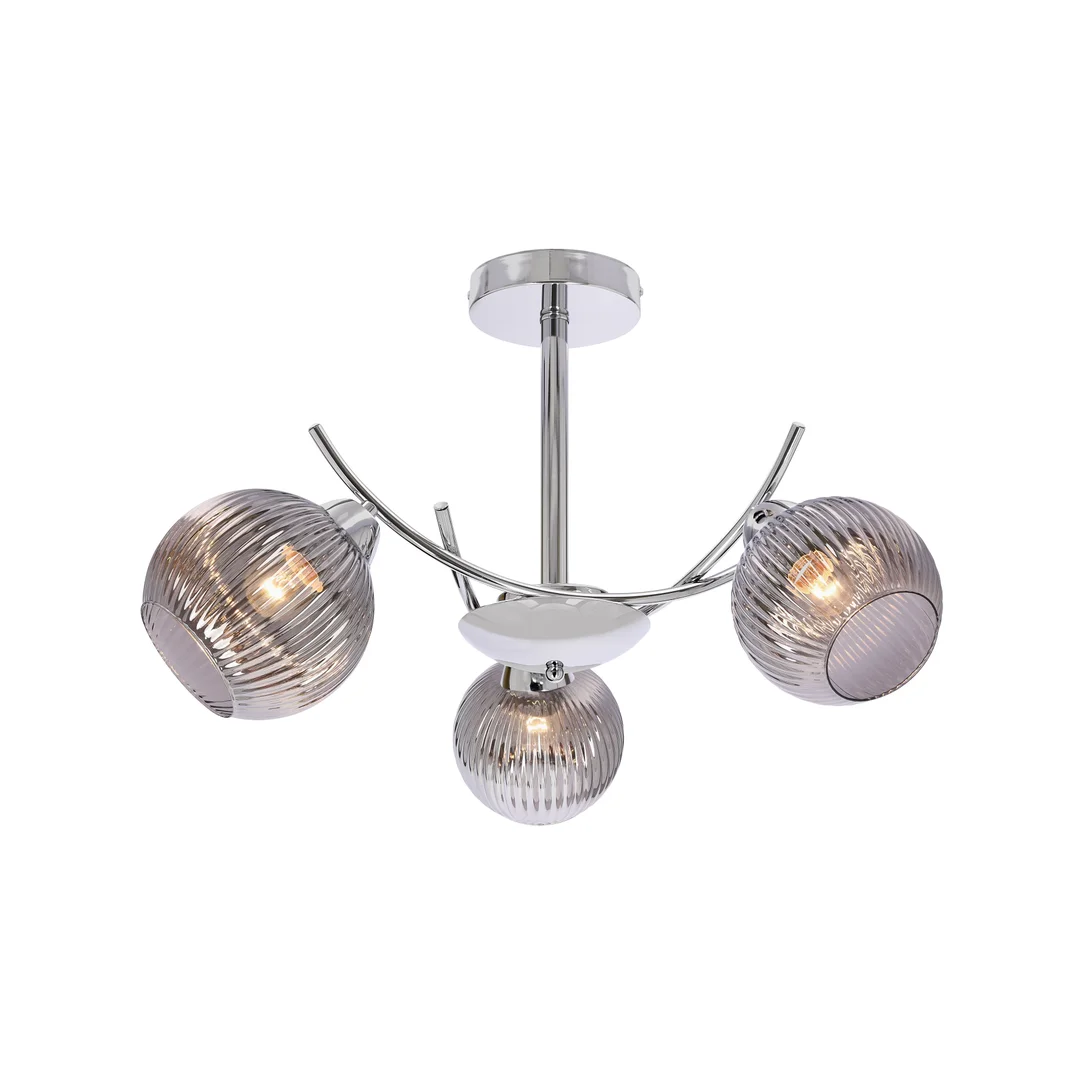Vinoti lampa wisząca chromowy 3x40W E27 klosz grafitowy