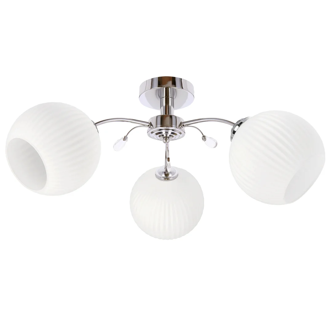 Yoko lampa sufitowa chromowy 3x40W E27 klosz biały