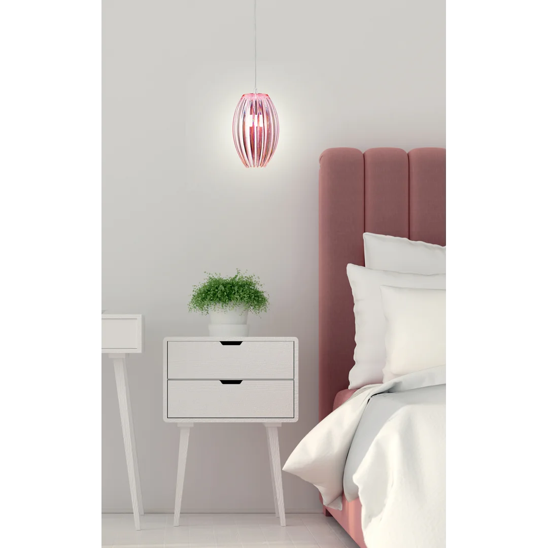 ABUKO LAMPA WISZĄCA 1X60W E27 RÓŻOWY MAŁY — zdjęcie 2