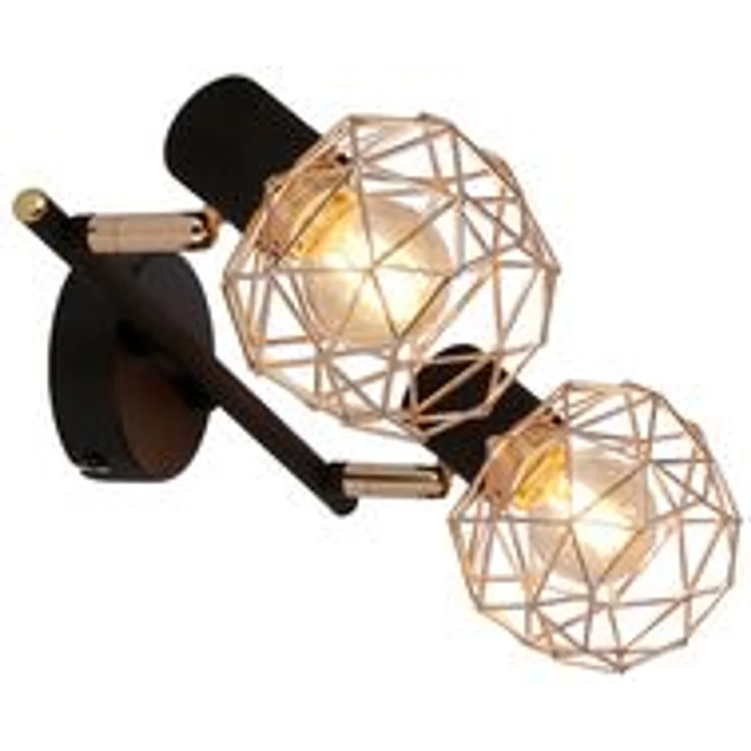 ACROBAT LAMPA SUFITOWA LISTWA 2X40W E14 CZARNY KLOSZ ZŁOTY — zdjęcie 2