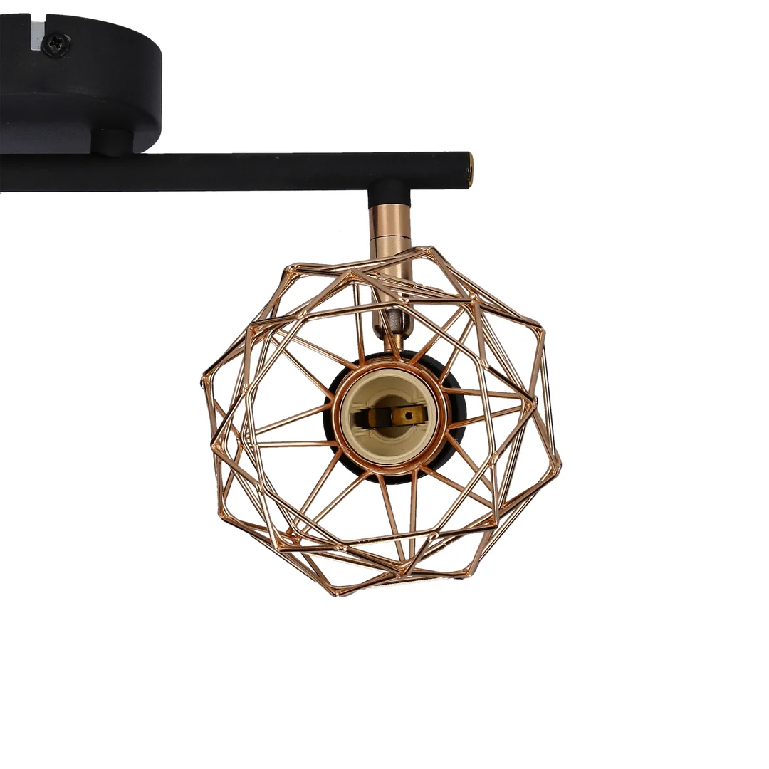 ACROBAT LAMPA SUFITOWA LISTWA 2X40W E14 CZARNY KLOSZ ZŁOTY — zdjęcie 3