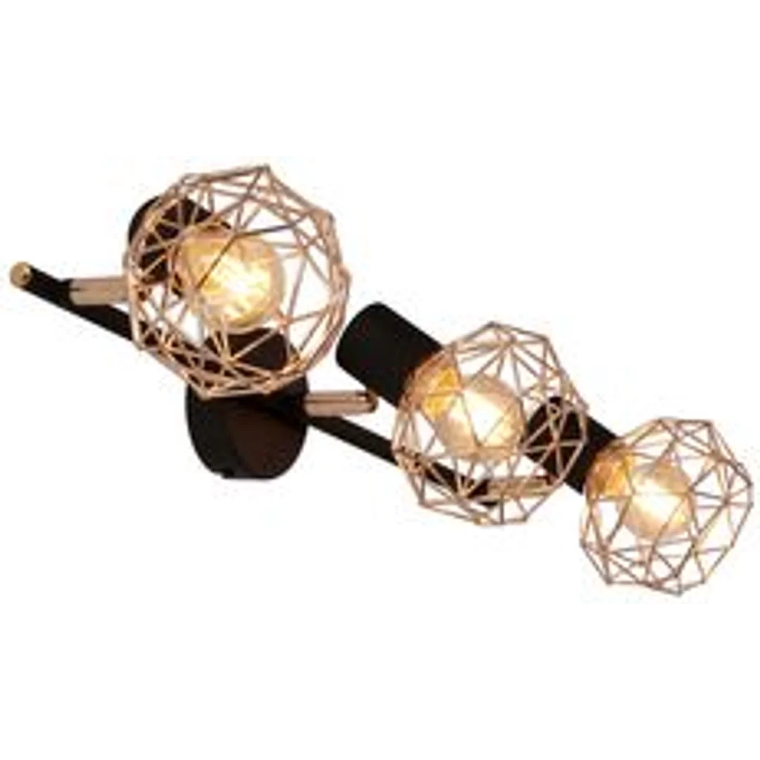ACROBAT LAMPA SUFITOWA LISTWA 3X40W E14 CZARNY KLOSZ ZŁOTY — zdjęcie 2