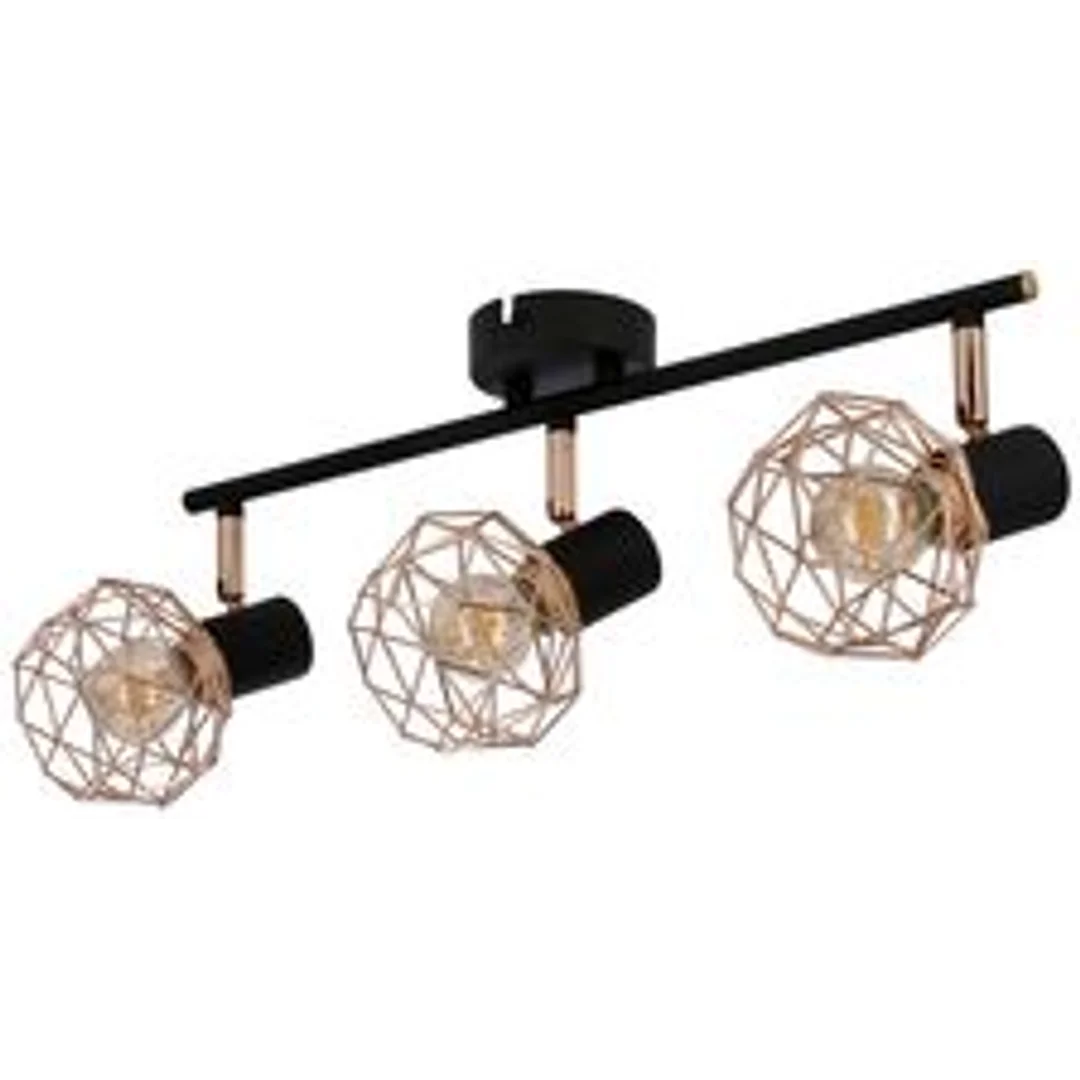 ACROBAT LAMPA SUFITOWA LISTWA 3X40W E14 CZARNY KLOSZ ZŁOTY — zdjęcie 3