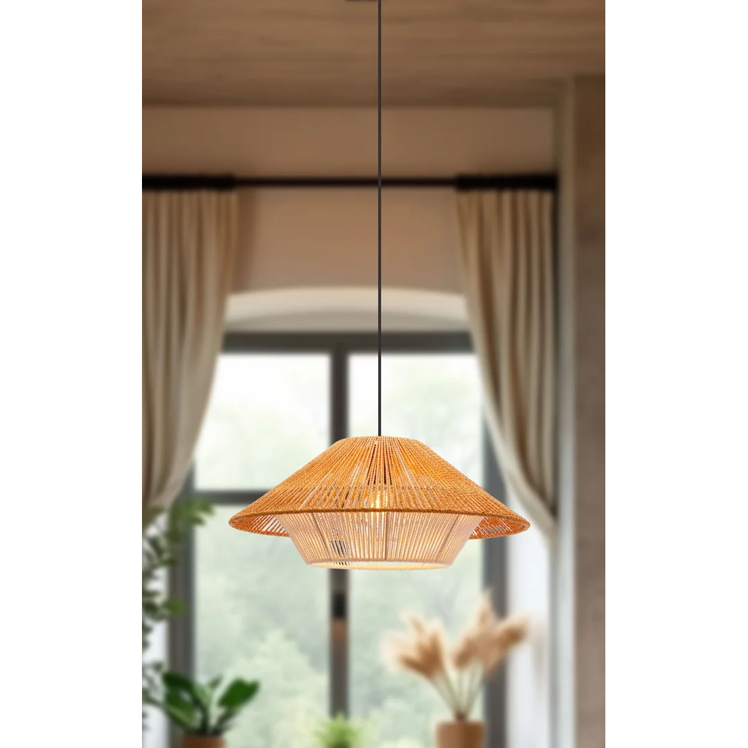 Africa lampa wisząca 50 czarny 1x40W E27 abażur beżowy+biały — zdjęcie 2