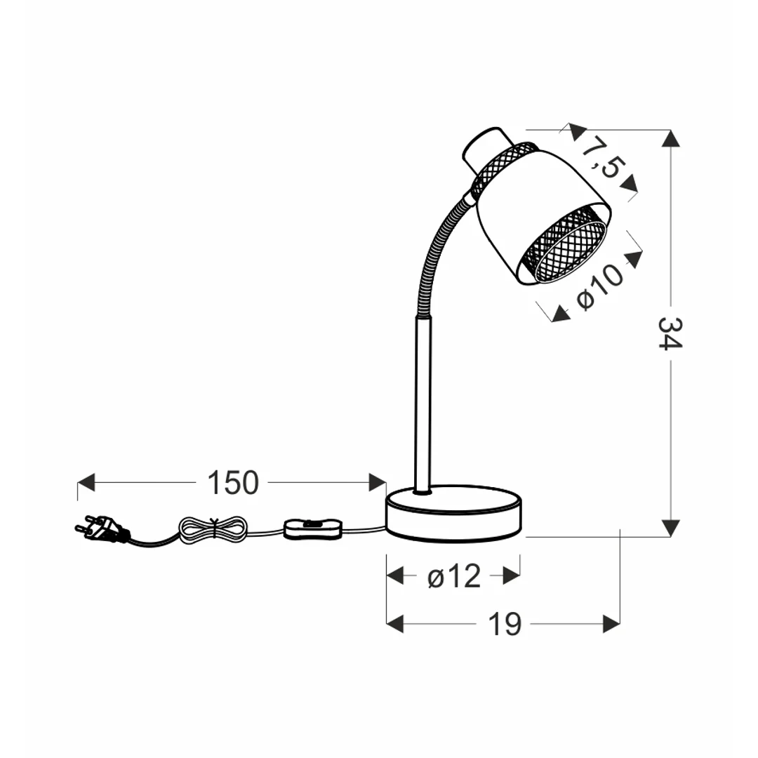 Aleksandria lampa stołowa czarny 1x40w e14 klosz czarny+złoty — zdjęcie 3