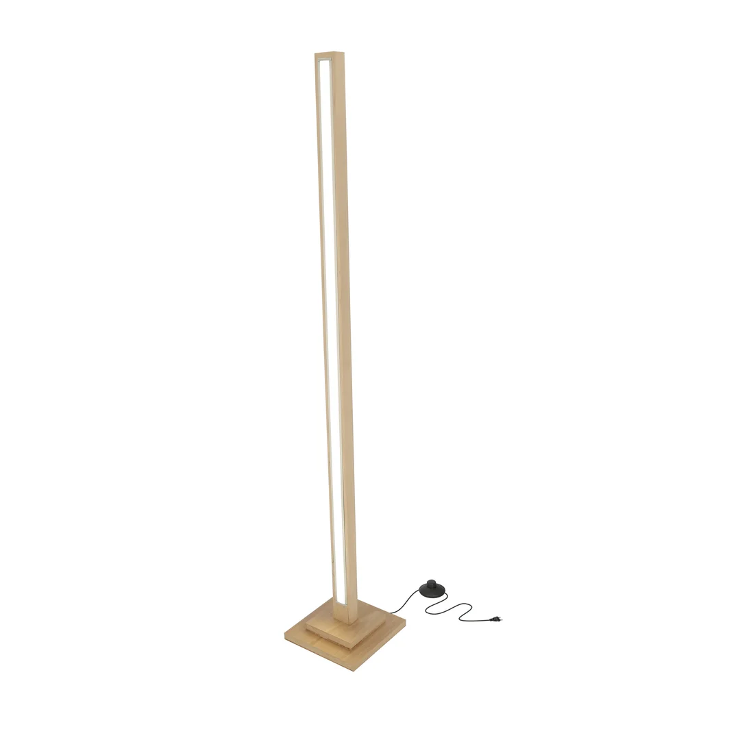 ALSET LAMPA PODŁOGOWA DREWNO BUK + SREBRNY 1X8W LED 4000 — zdjęcie 3