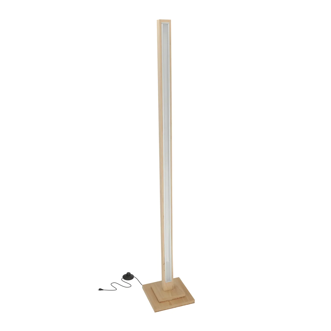ALSET LAMPA PODŁOGOWA DREWNO BUK + SREBRNY 1X8W LED 4000 — zdjęcie 4
