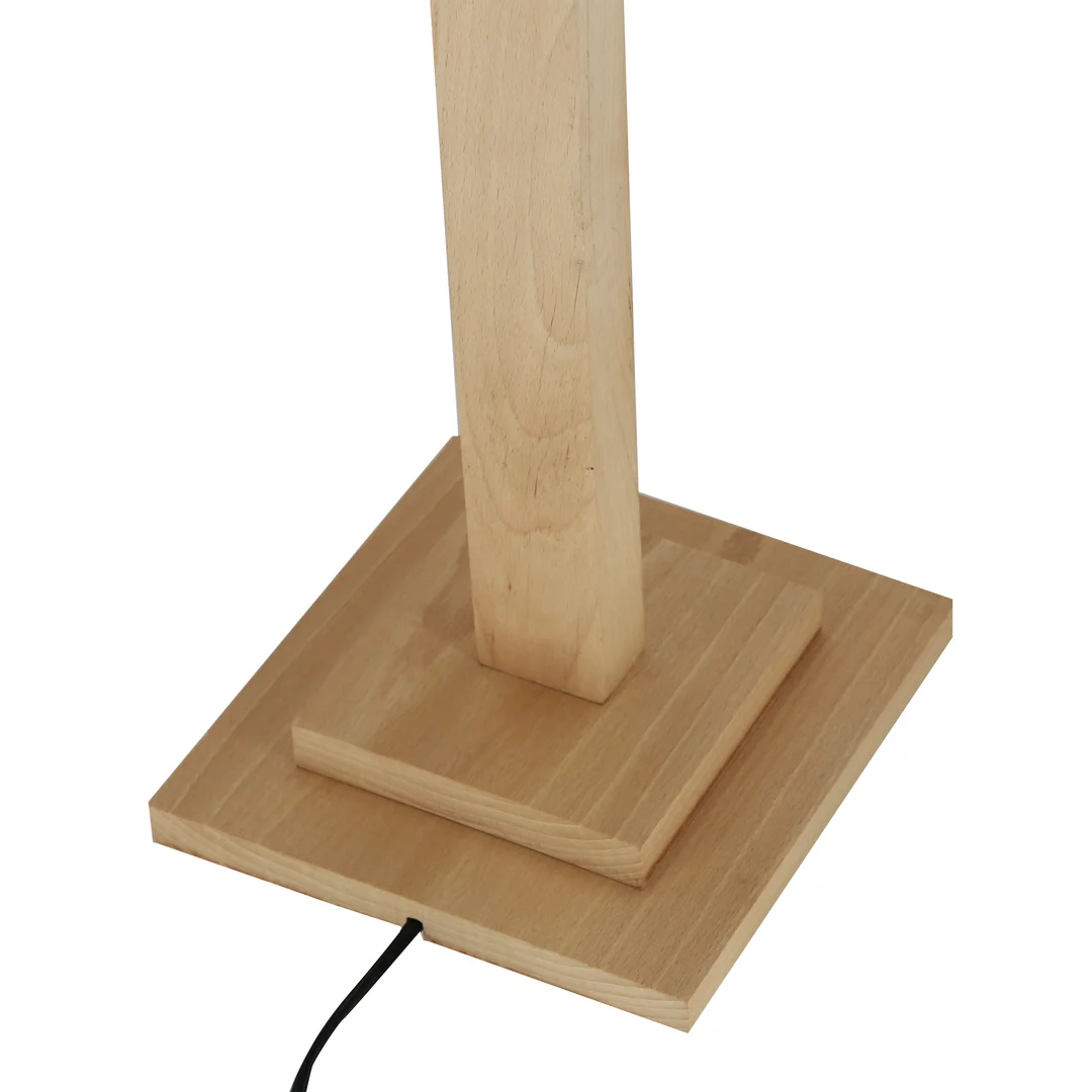 ALSET LAMPA PODŁOGOWA DREWNO BUK + SREBRNY 1X8W LED 4000 — zdjęcie 5