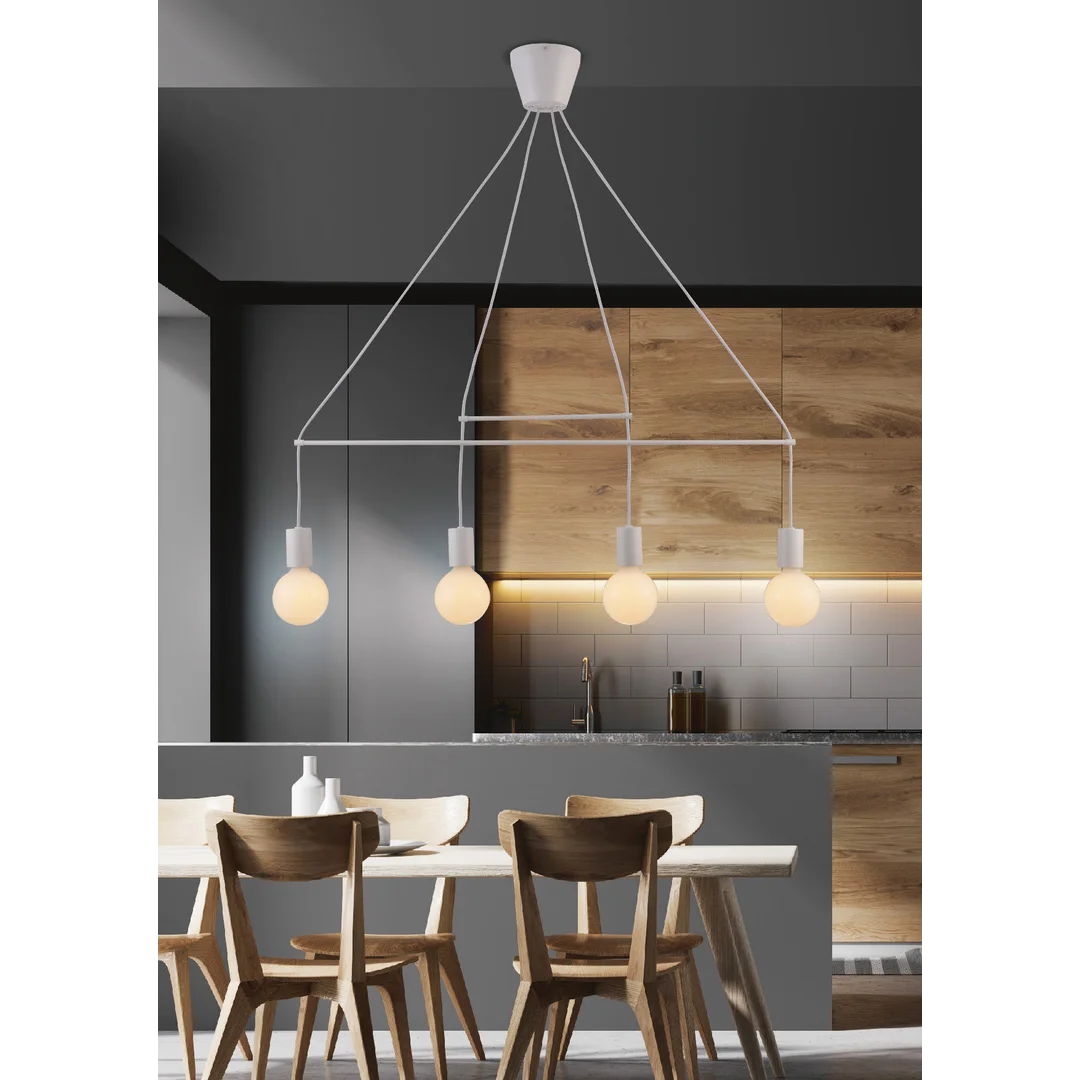 ALTO LAMPA WISZĄCA 4X40W E27 BIAŁY MATOWY — zdjęcie 2