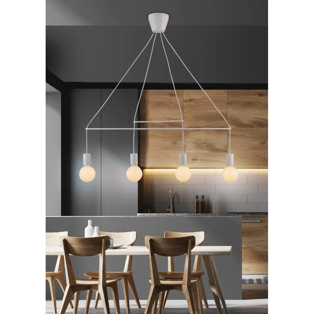 ALTO LAMPA WISZĄCA 4X40W E27 BIAŁY MATOWY — zdjęcie 3