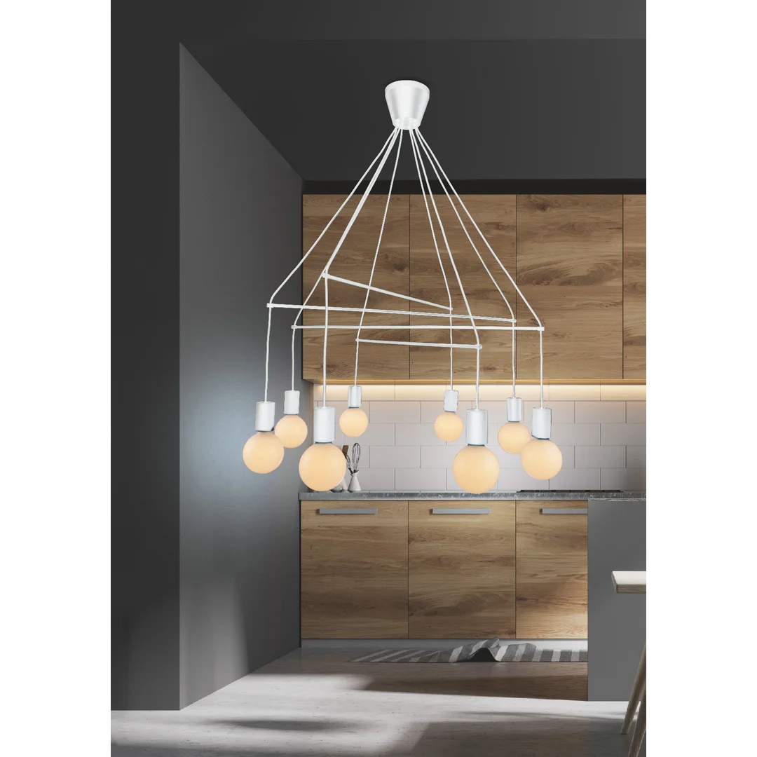 ALTO LAMPA WISZĄCA 8X40W E27 BIAŁY MATOWY — zdjęcie 2
