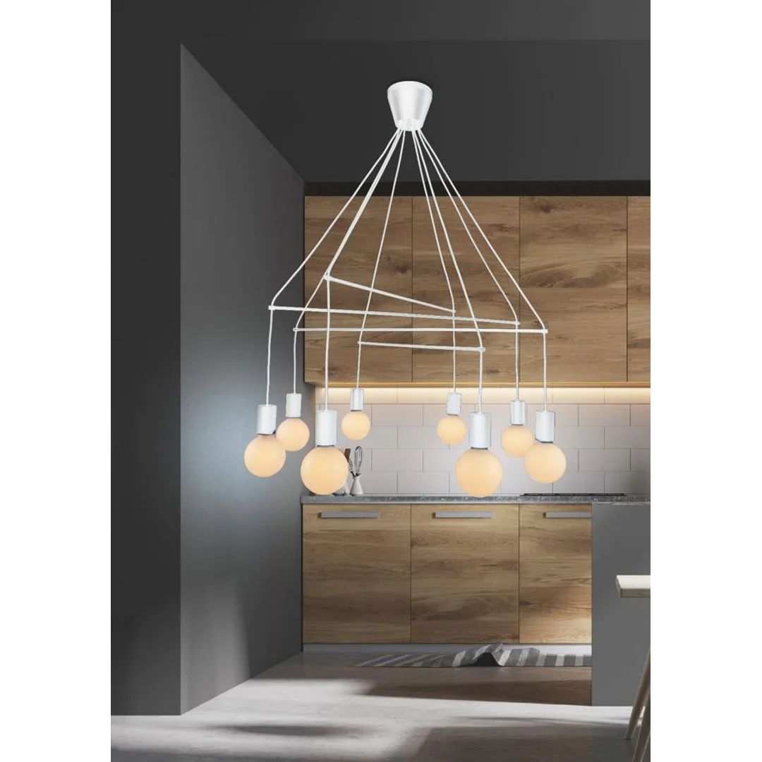 ALTO LAMPA WISZĄCA 8X40W E27 BIAŁY MATOWY — zdjęcie 3