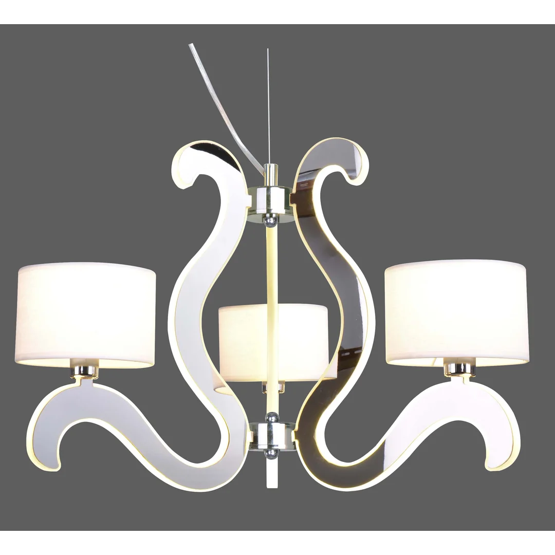 AMBROSIA 1 LAMPA WISZĄCA 3X40W E14 + 18,4W LED CHROM — zdjęcie 4