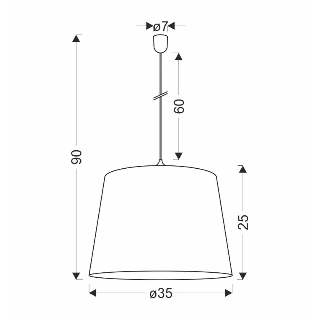 Americano 3 lampa wisząca czarny 35 1x60W E27 abażur beżowo złoty — zdjęcie 2