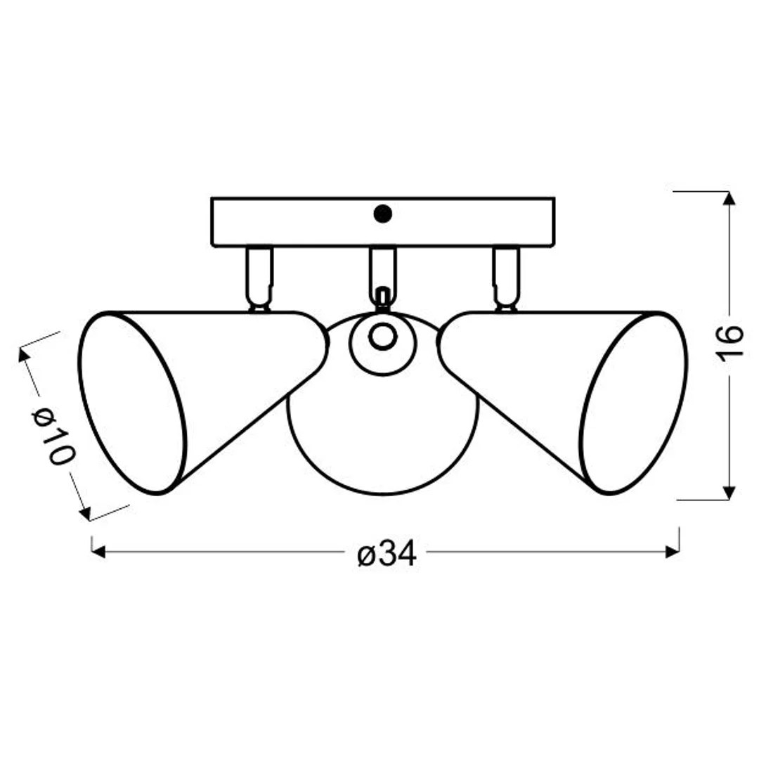 AMOR LAMPA SUFITOWA PLAFON 3X40W E14 SZARY MAT — zdjęcie 2