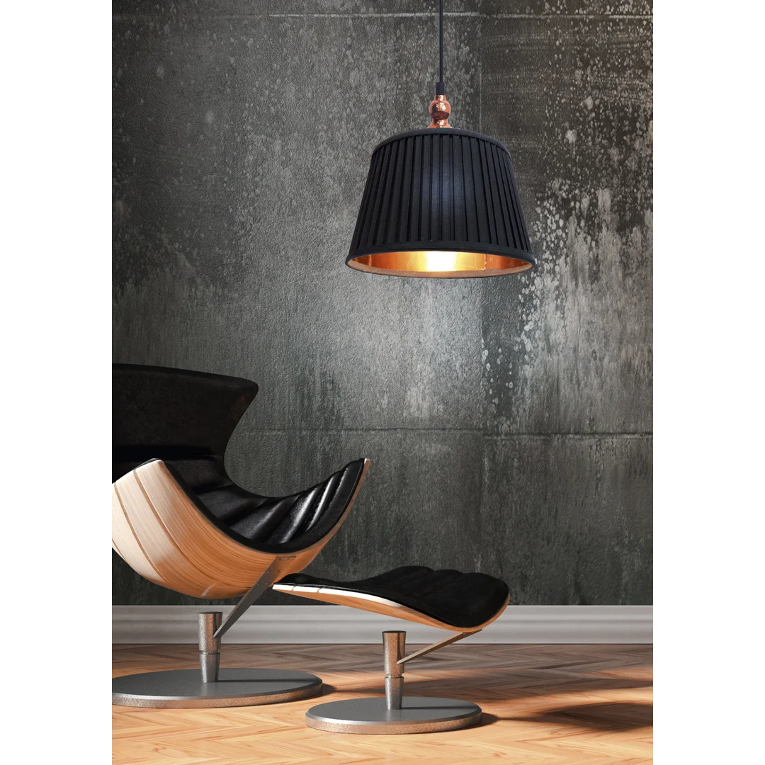 AMORE LAMPA WISZĄCA 1X60W E27 STOŻEK CZARNY — zdjęcie 2