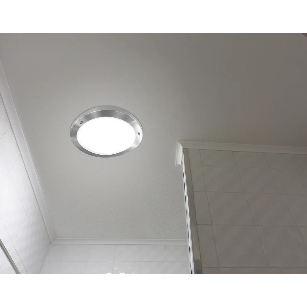 AQUILA LAMPA SUFITOWA PLAFON 32 1X60W E27 SATYNA NIKIEL IP44 — zdjęcie 2