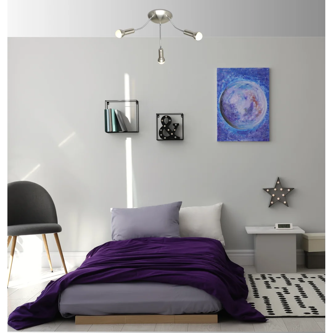 ARC LAMPA SUFITOWA PLAFON 3X40W E14 SATYNA NIKIEL — zdjęcie 4