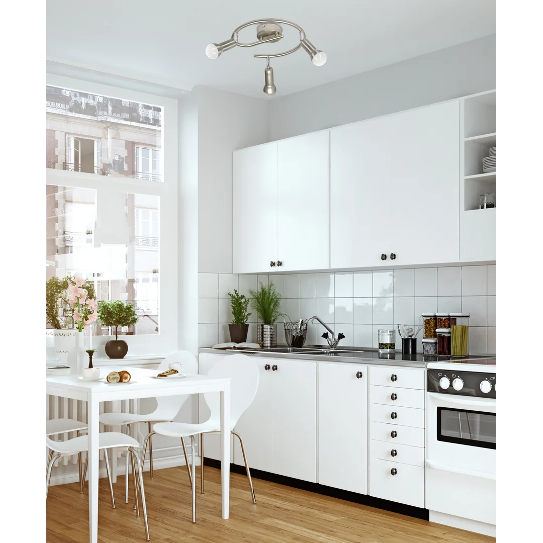 ARC LAMPA SUFITOWA SPIRALA 3X40W E14 SATYNA NIKIEL — zdjęcie 5