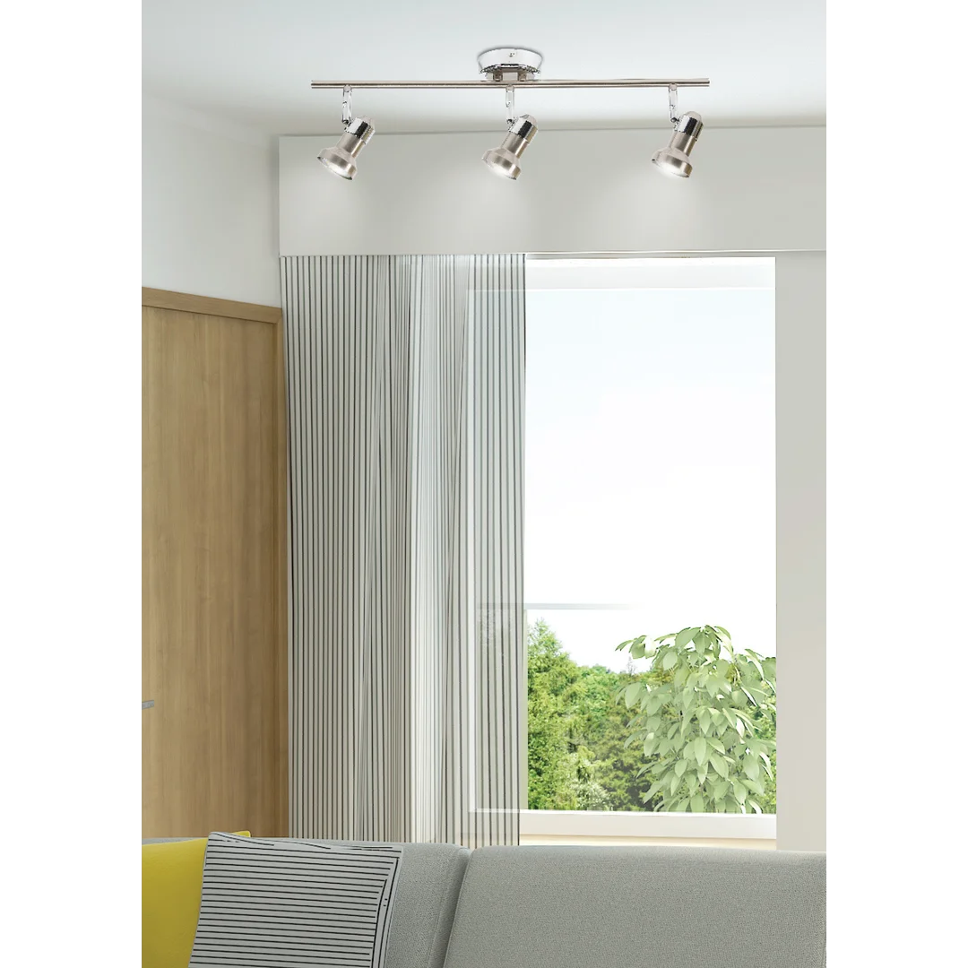 ARKON LAMPA SUFITOWA LISTWA 3X50W GU10 SAT NIKIEL+CHROM BEZ ŻARÓWEK — zdjęcie 2