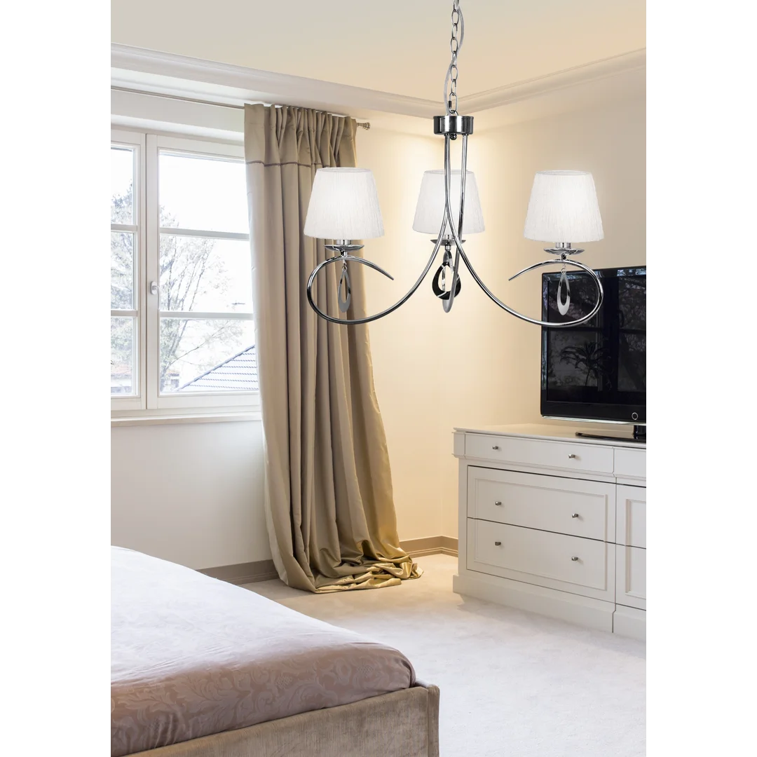 ARNIKA LAMPA WISZĄCA 3X40W E14 CHROM / BIAŁY — zdjęcie 2