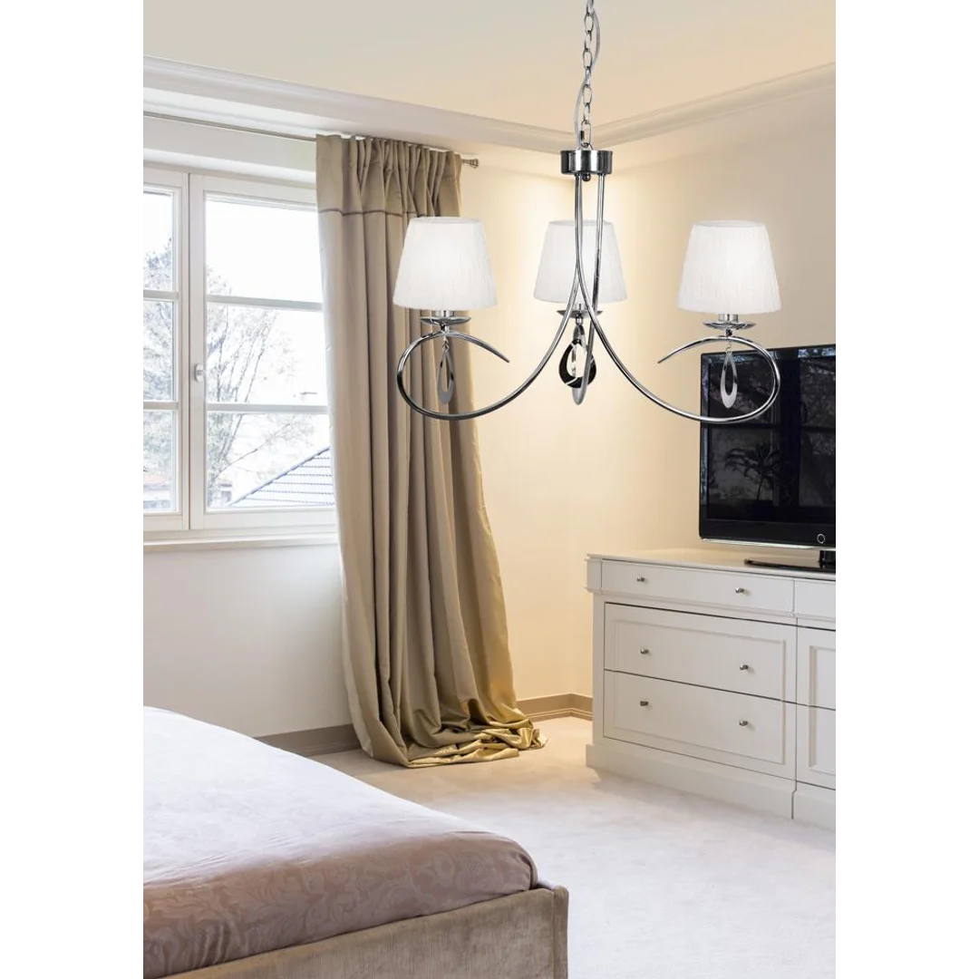 ARNIKA LAMPA WISZĄCA 3X40W E14 CHROM / BIAŁY — zdjęcie 3