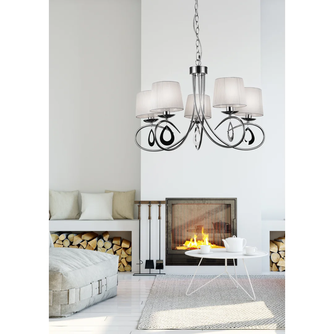 ARNIKA LAMPA WISZĄCA 5X40W E14 CHROM / BIAŁY — zdjęcie 2