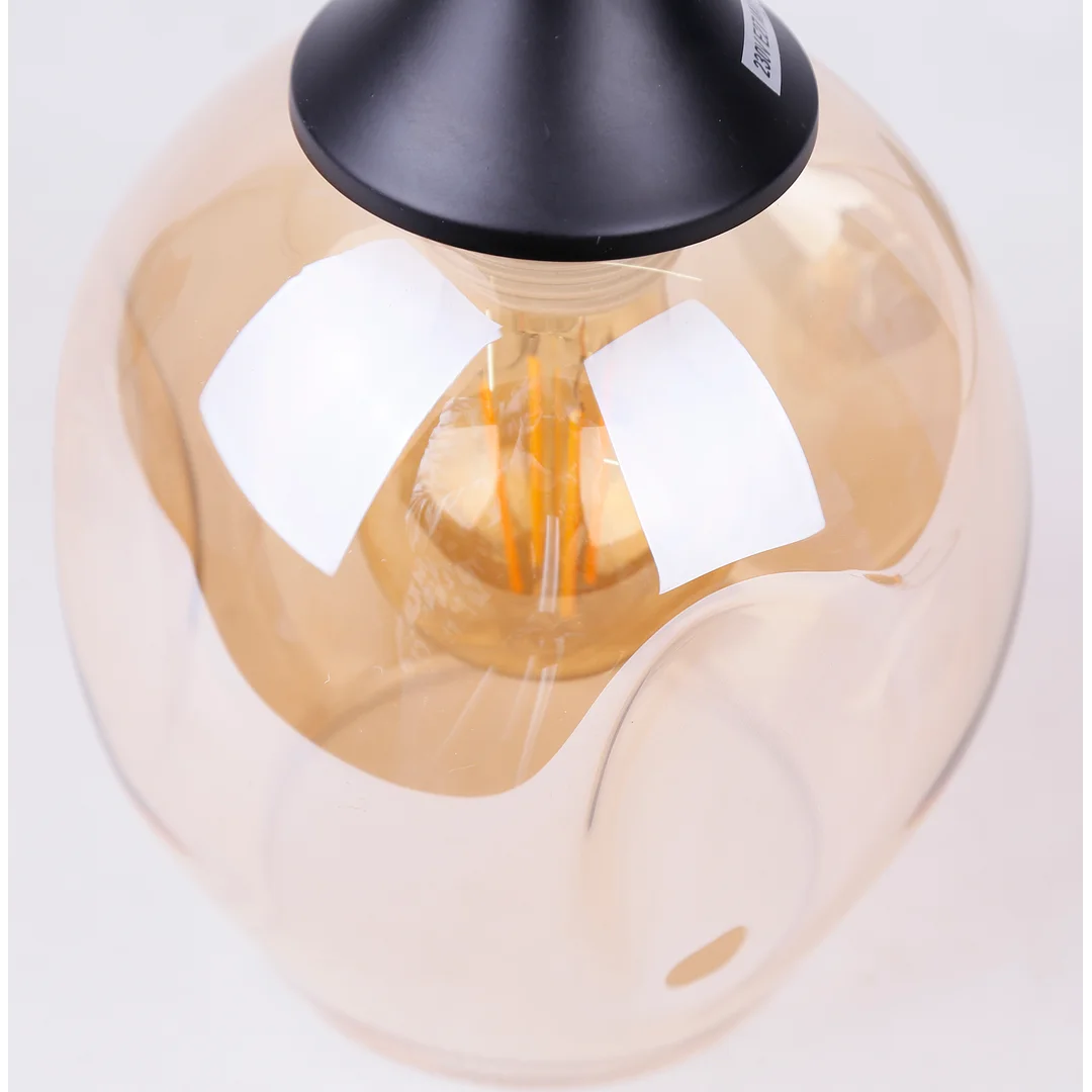 Aspa lampa wisząca czarny 1x40w e27 klosz brązowy — zdjęcie 3