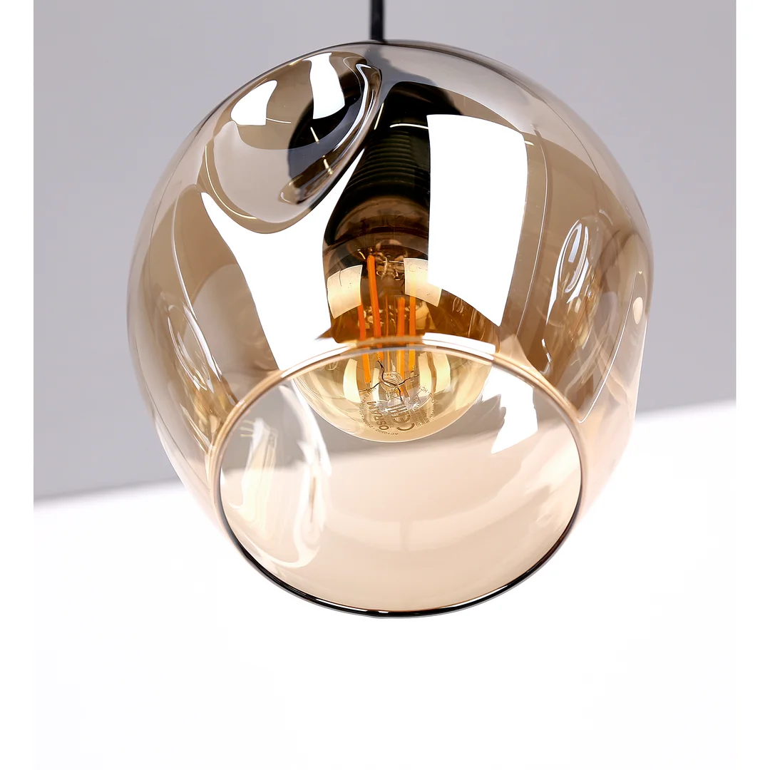 Aspa lampa wisząca czarny 3x40w e27 klosz brązowy — zdjęcie 5