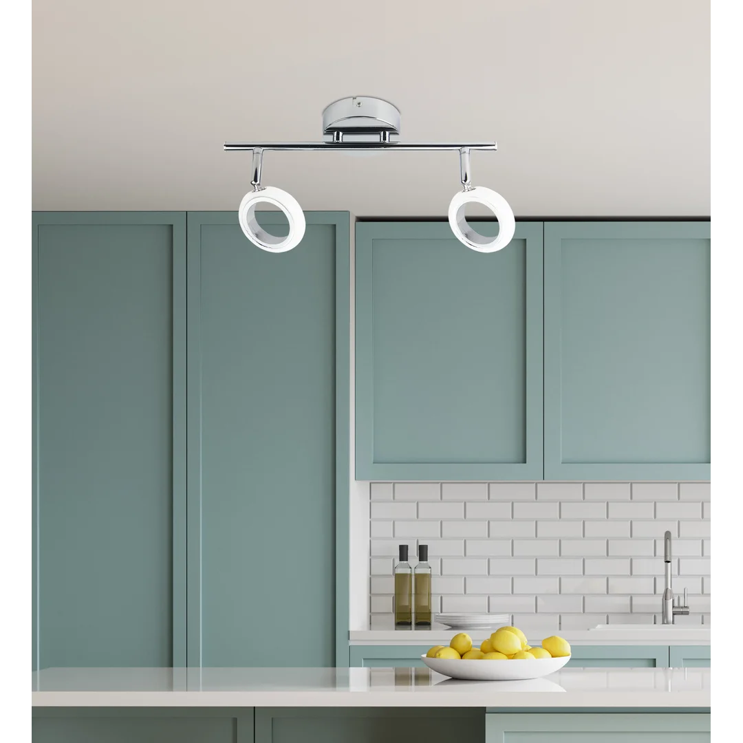 AURELION LAMPA SUFITOWA LISTWA 2X4W LED CHROM 3000K — zdjęcie 2