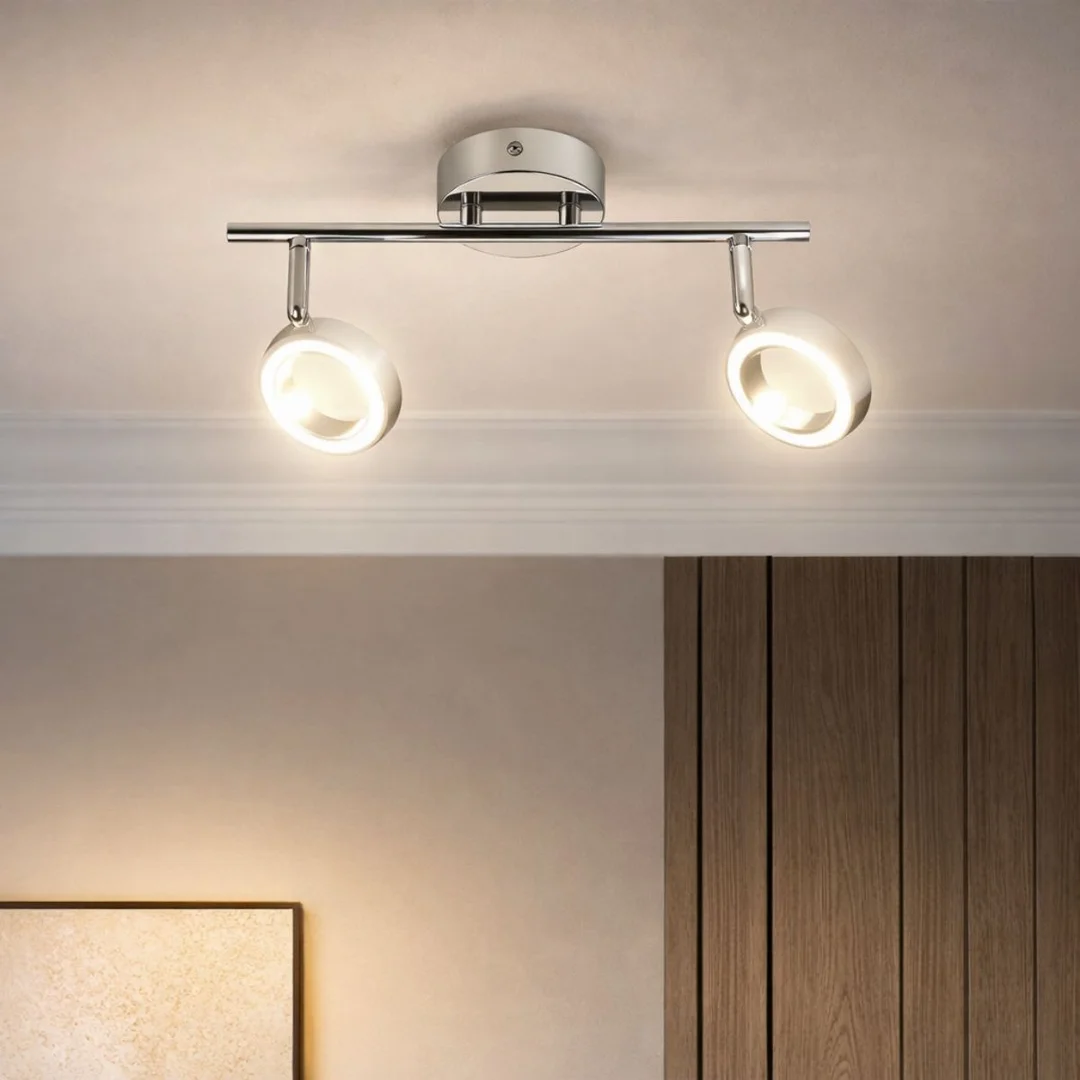 AURELION LAMPA SUFITOWA LISTWA 2X4W LED CHROM 3000K — zdjęcie 3