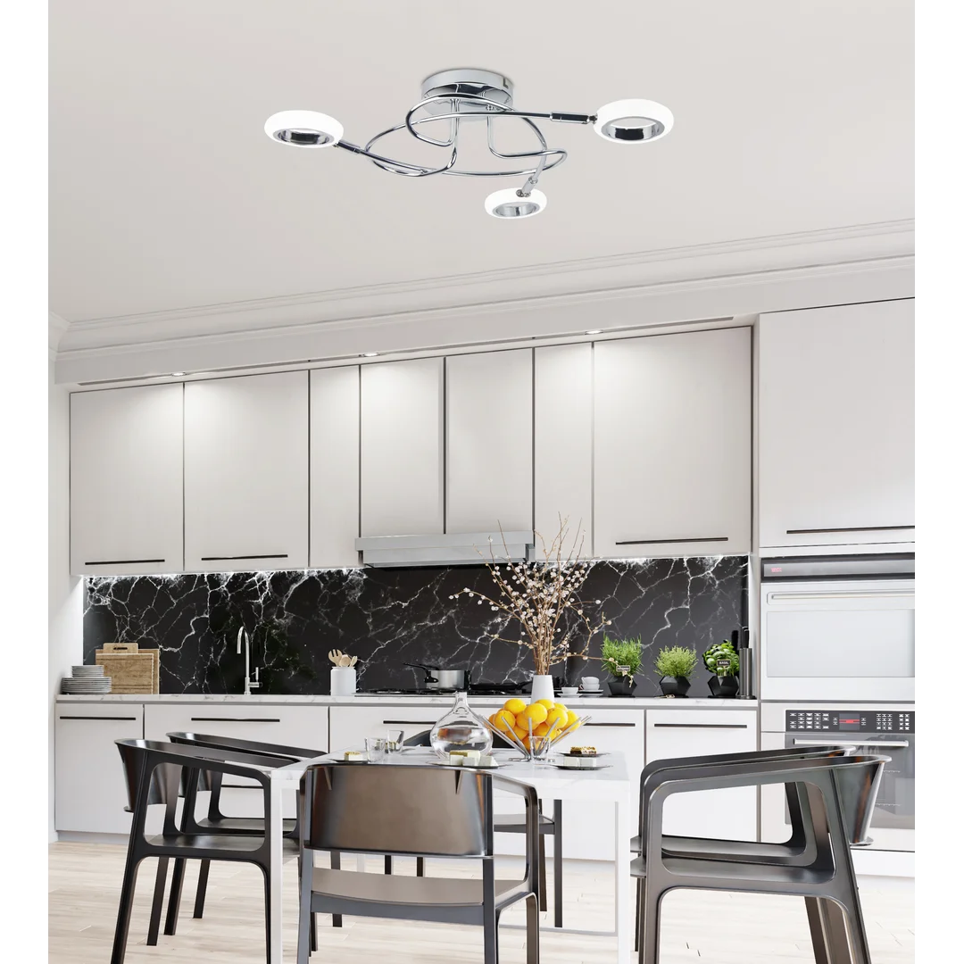 AURELION LAMPA SUFITOWA PLAFON 3X4W LED CHROM 3000K — zdjęcie 2
