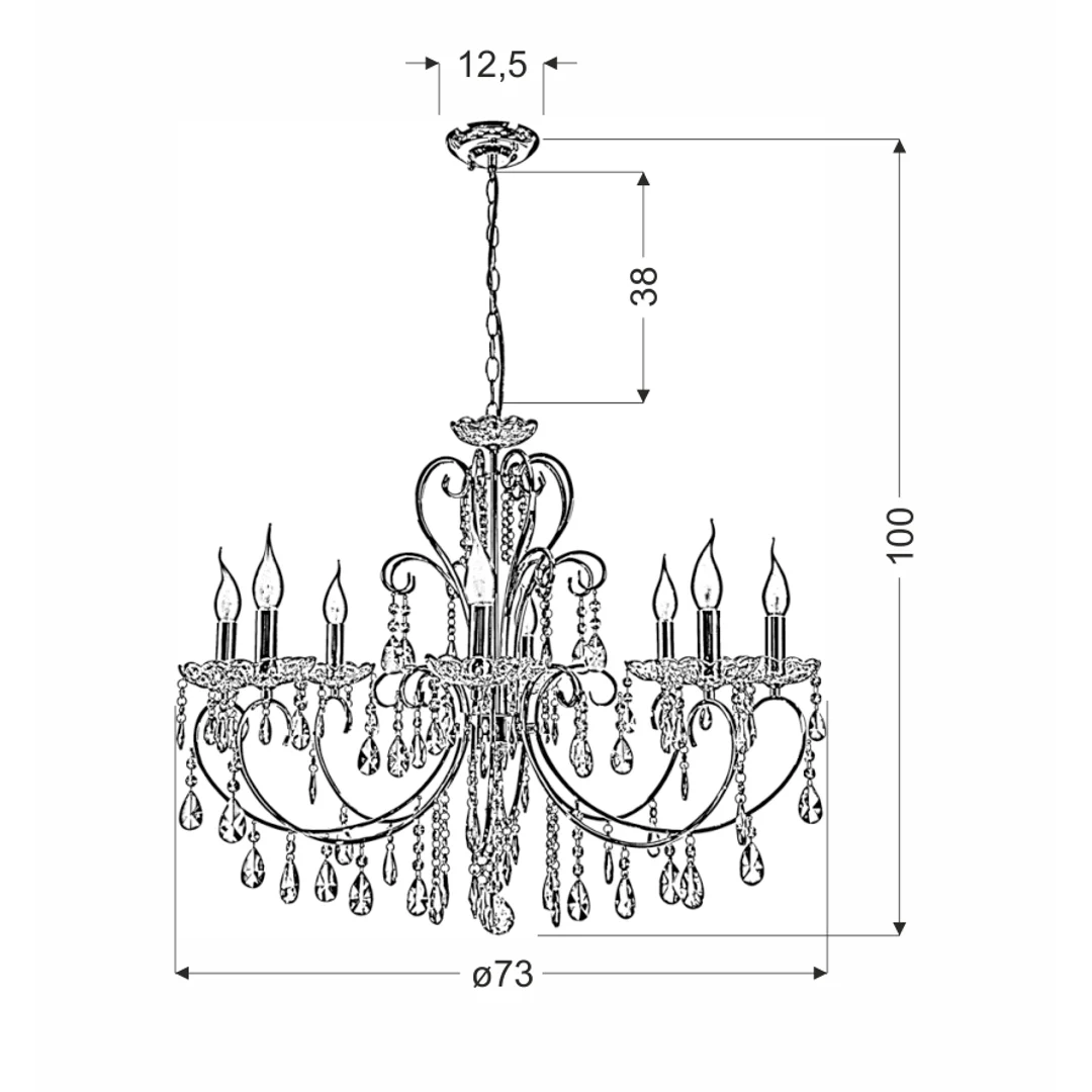 AURORA LAMPA WISZĄCA 8*40W E14 CZARNY — zdjęcie 2