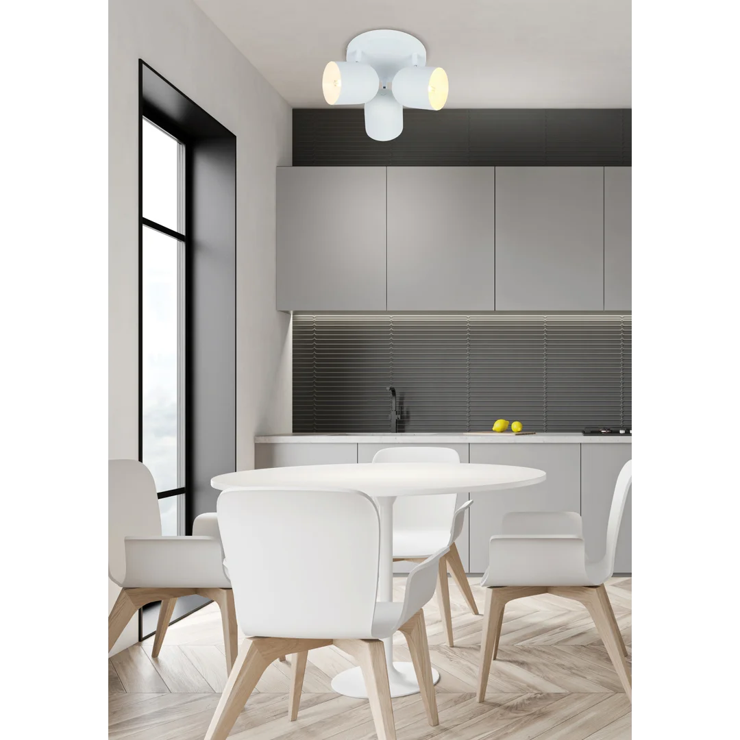 AZURO LAMPA SUFITOWA PLAFON 3X40W E27 BIAŁY — zdjęcie 2