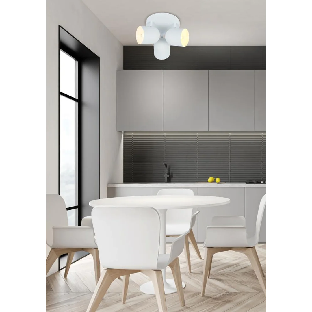 AZURO LAMPA SUFITOWA PLAFON 3X40W E27 BIAŁY — zdjęcie 3