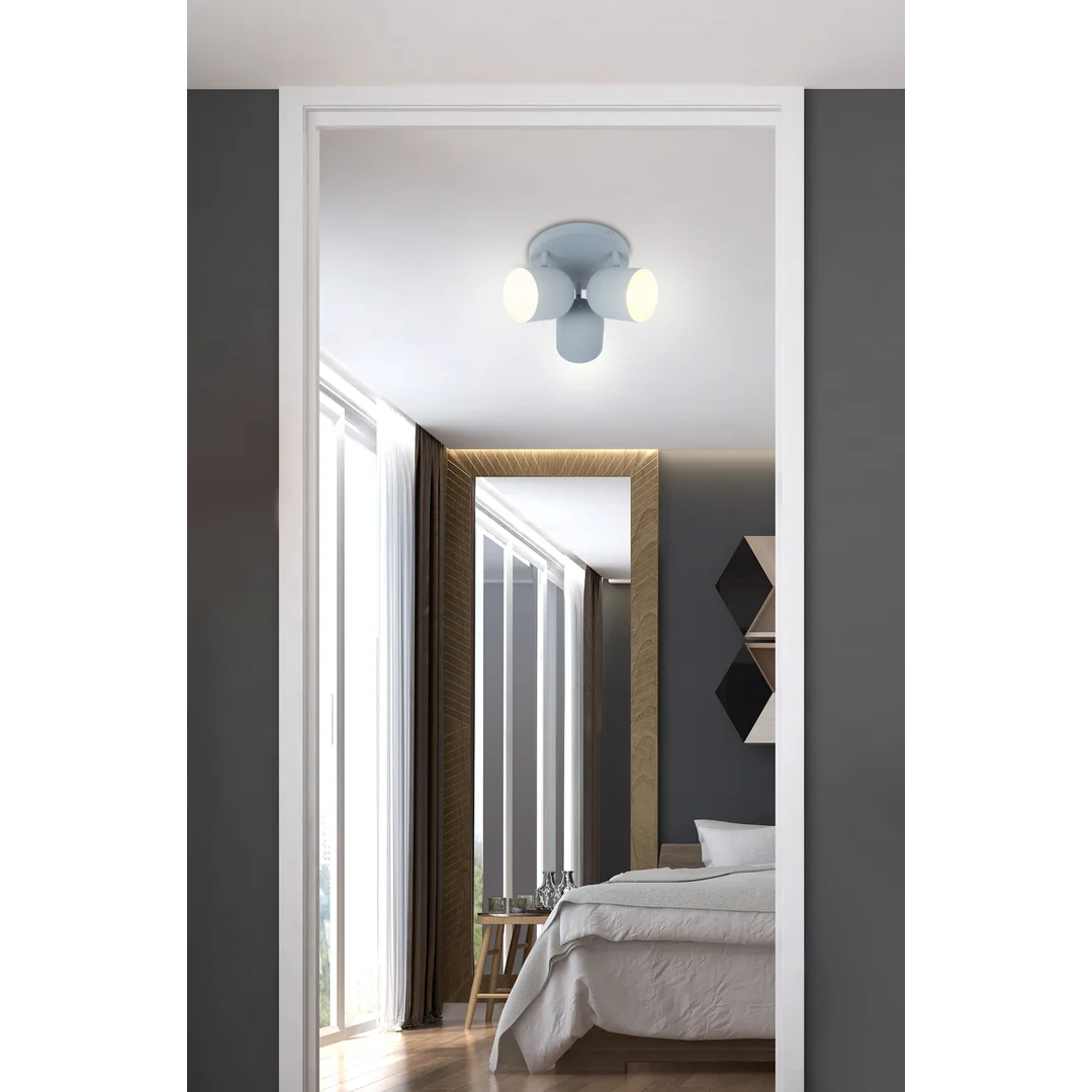AZURO LAMPA SUFITOWA PLAFON 3X40W E27 SZARY MAT — zdjęcie 2