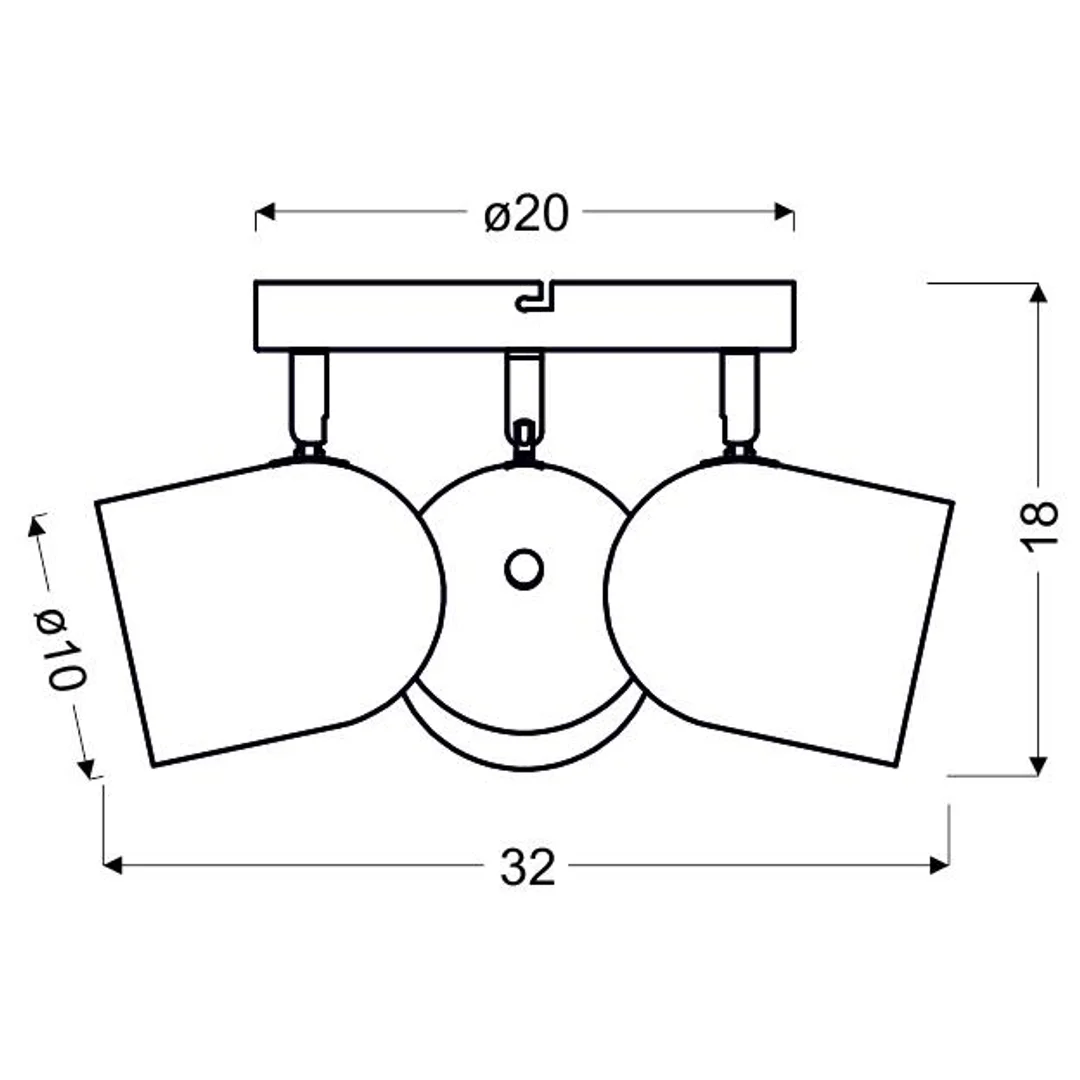 AZURO LAMPA SUFITOWA PLAFON 3X40W E27 SZARY MAT — zdjęcie 3