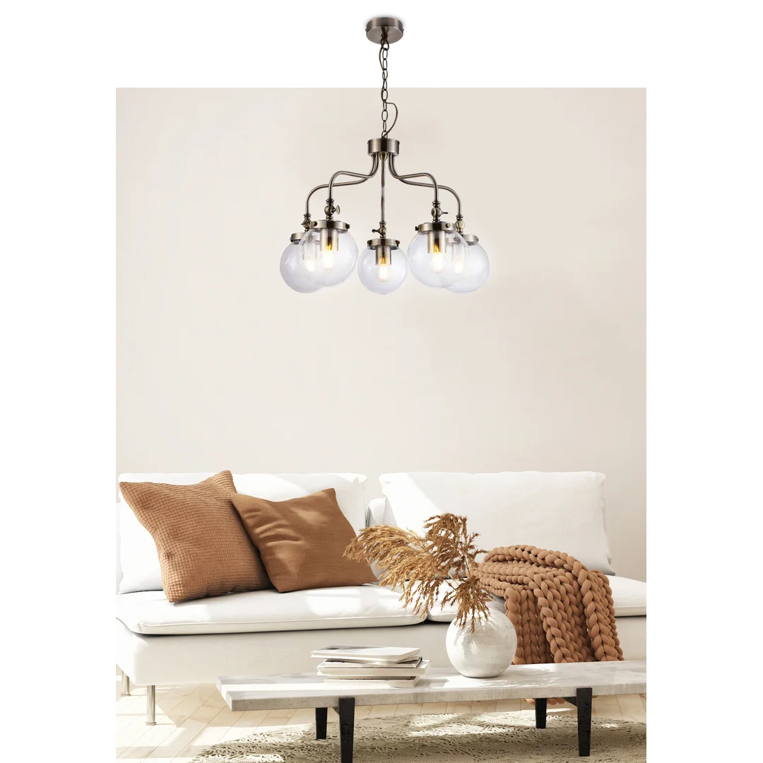 BALLET LAMPA WISZĄCA 5X40W E27 PATYNOWY — zdjęcie 2