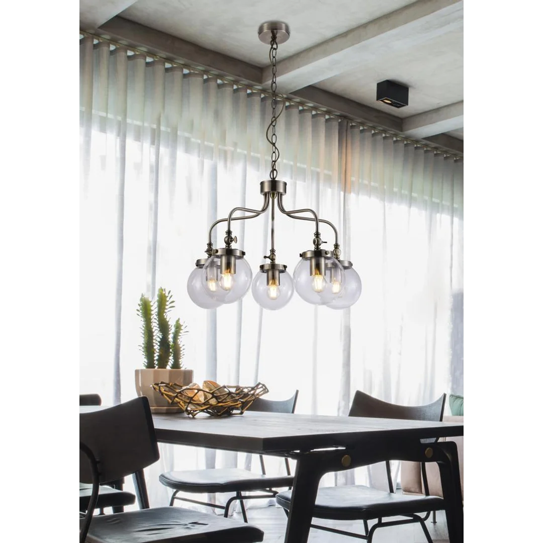 BALLET LAMPA WISZĄCA 5X40W E27 PATYNOWY — zdjęcie 3